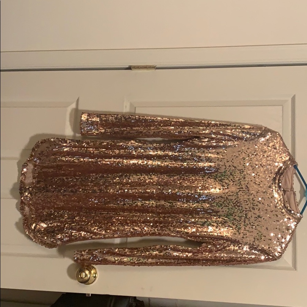 sequenced gold dress